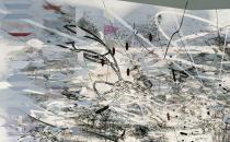 Julie Mehretu, Middle Grey (detail), 2007-2009
Commissioned by Deutsche Bank AG in consultation with the Solomon R. Guggenheim Foundation for the Deutsche Guggenheim. © Julie Mehretu